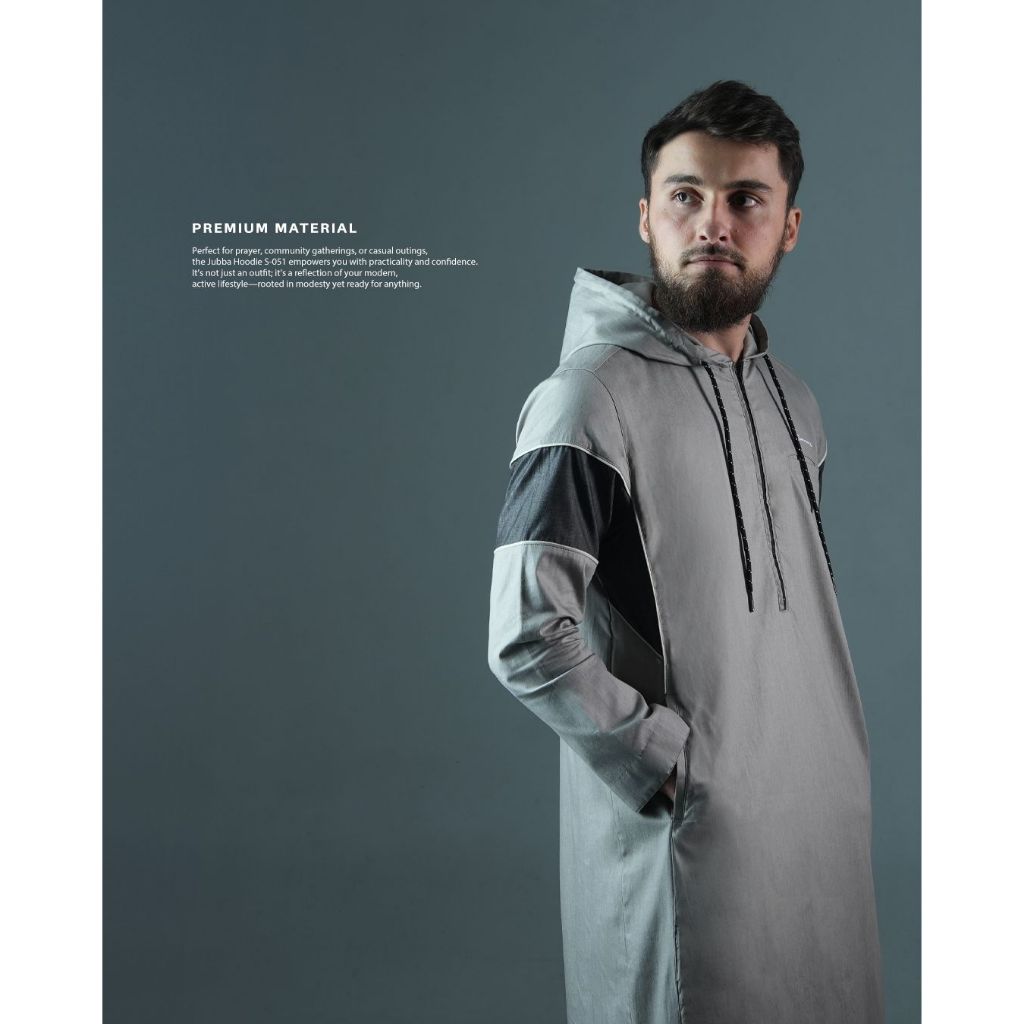 SAMASE Jubba Hoodie Radiant S051 Jubah Pria Dewasa Lengan Panjang