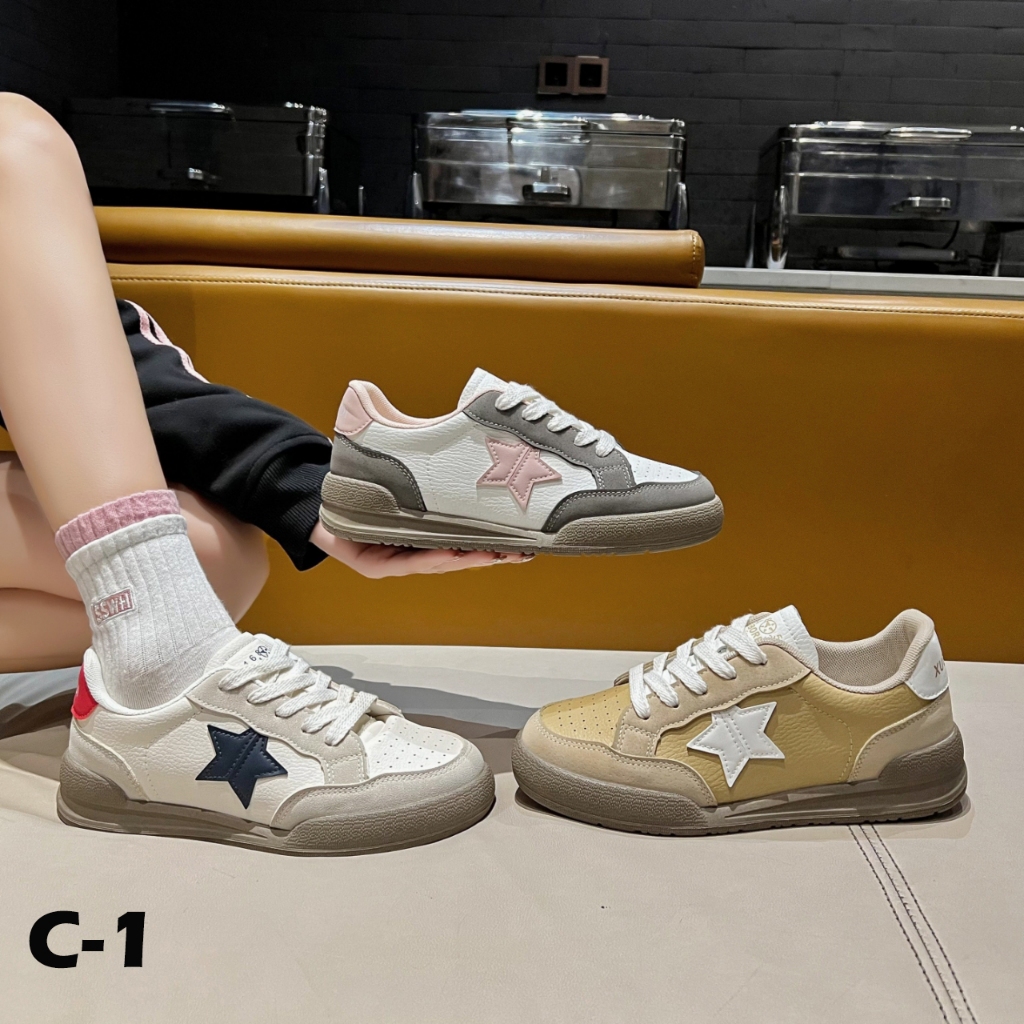 TOP SELLER!! - (J) (COD)  Sepatu Sneakers Wanita Import JC-1 Sepatu Import Wanita Kulit Sneakers Cas