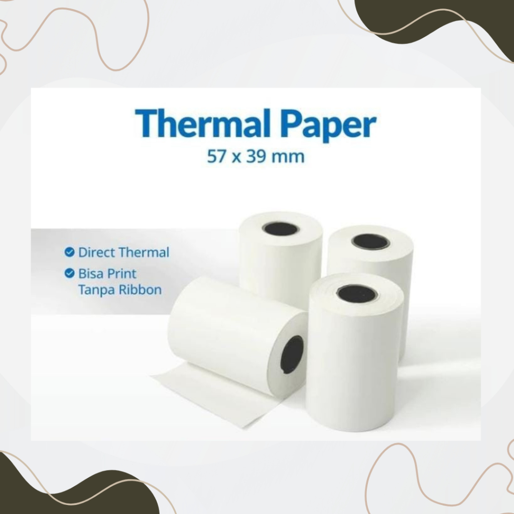 

ISI 100 pcs Kertas Thermal Struk Kasir Resi Printer ukuran 57 x 39 mm Berkualitas