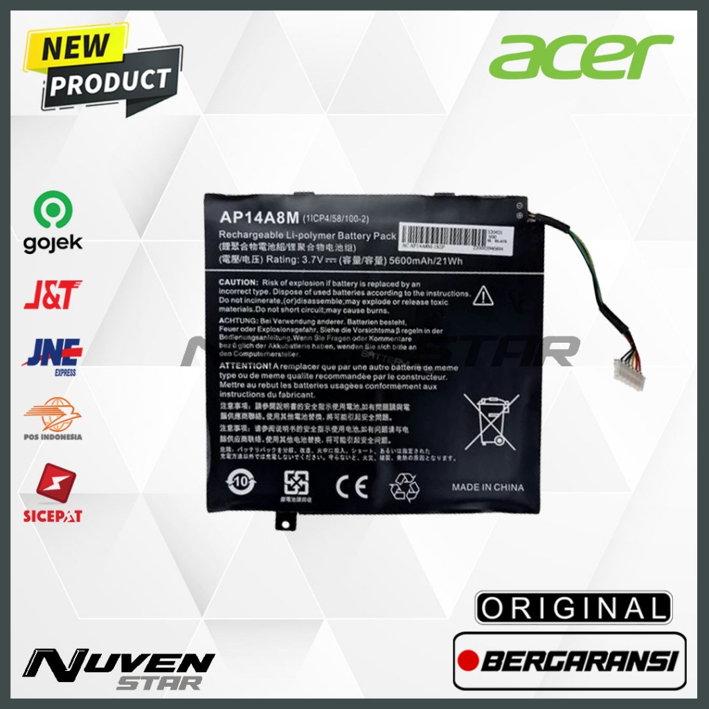 Original Baterai Laptop ACER Swift 5 AP14A8M