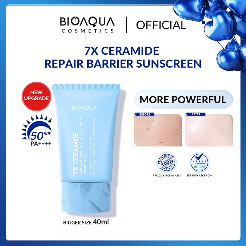 Cocok untuk Kulit Sensitif​​ BIOAQUA Cosmetics Ceramide Skin Barrier Repair 7X sunscreen mencerahkan
