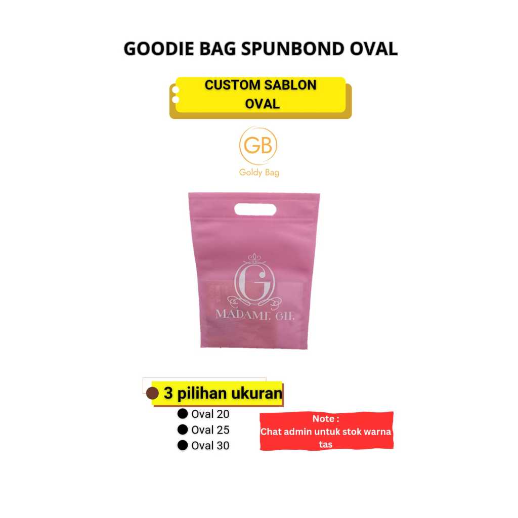 

Goldy Bag Goodie Bag Spunbond Oval Custom Sablon