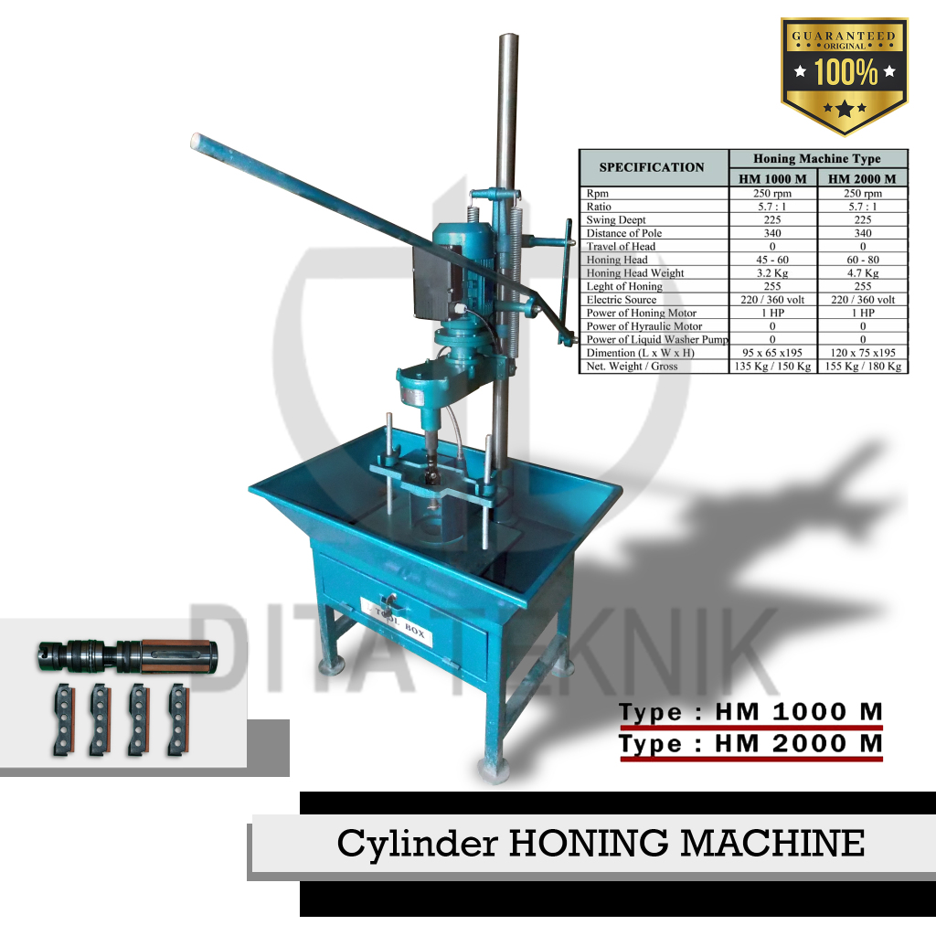 Mesin Poles Liner Motor DTM HM 1000 M 1Phase cylinder boring honing machine honning
