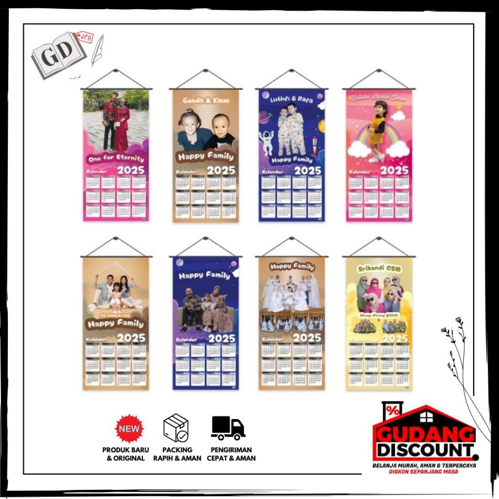 

GD//Kalender Dinding 2025 Jumbo Custom Nama + Foto Keluarga Desain Modern Pajang Moment Foto Kerluargamu Di Tahun Ini