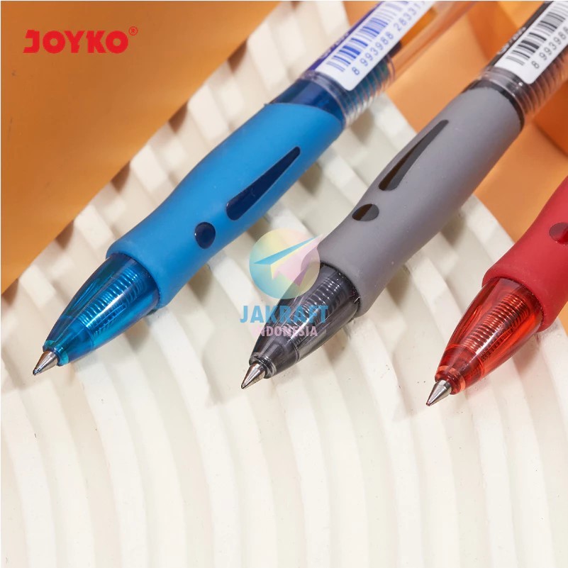 

(12 Pcs) GROSIR Pulpen Gel Pen Klik JOYKO GP-265 Q GEL Hitam Black / Biru Blue / Merah Red Tebal 0.5 mm Anti Macet Luntur | PACK