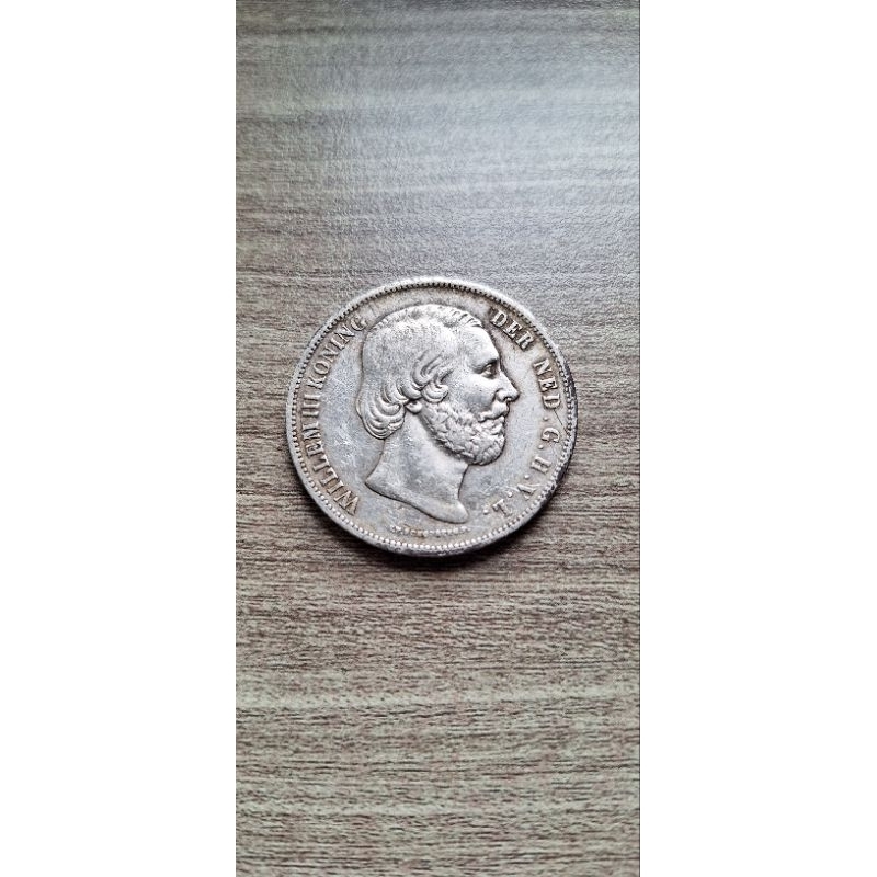 Koin Perak 2.5 Gulden Willem III tahun 1850