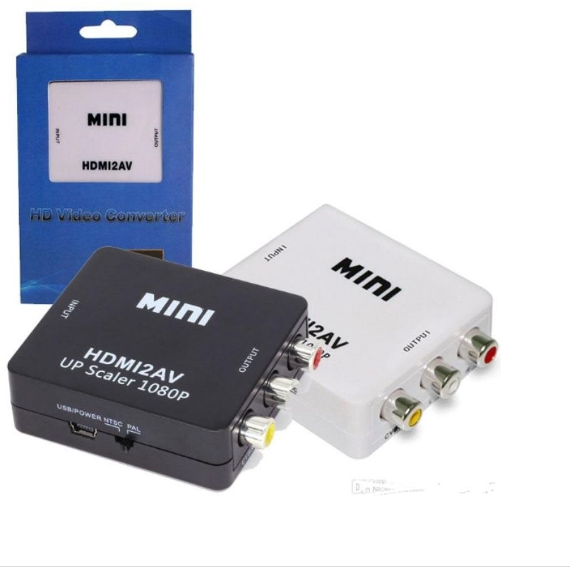 HD VIDIO CONVERTER HDMI TO RCA FULL HD 1080P/HDMI KE RCA / HP KE TV/PROYEKTOR