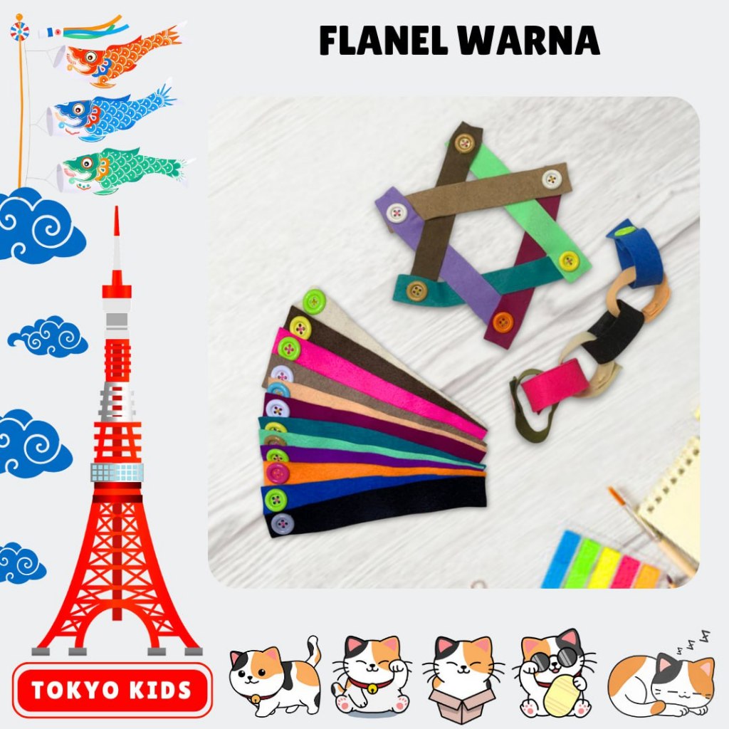 

Tokyo Kidz Montessori Mainan Flanel Kancing