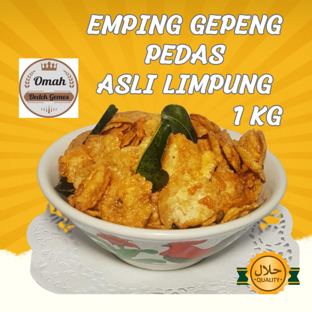 

EMPING GEPENG PEDAS 1 KG EXPORT QUALITY ASLI PRODUKSI LIMPUNG