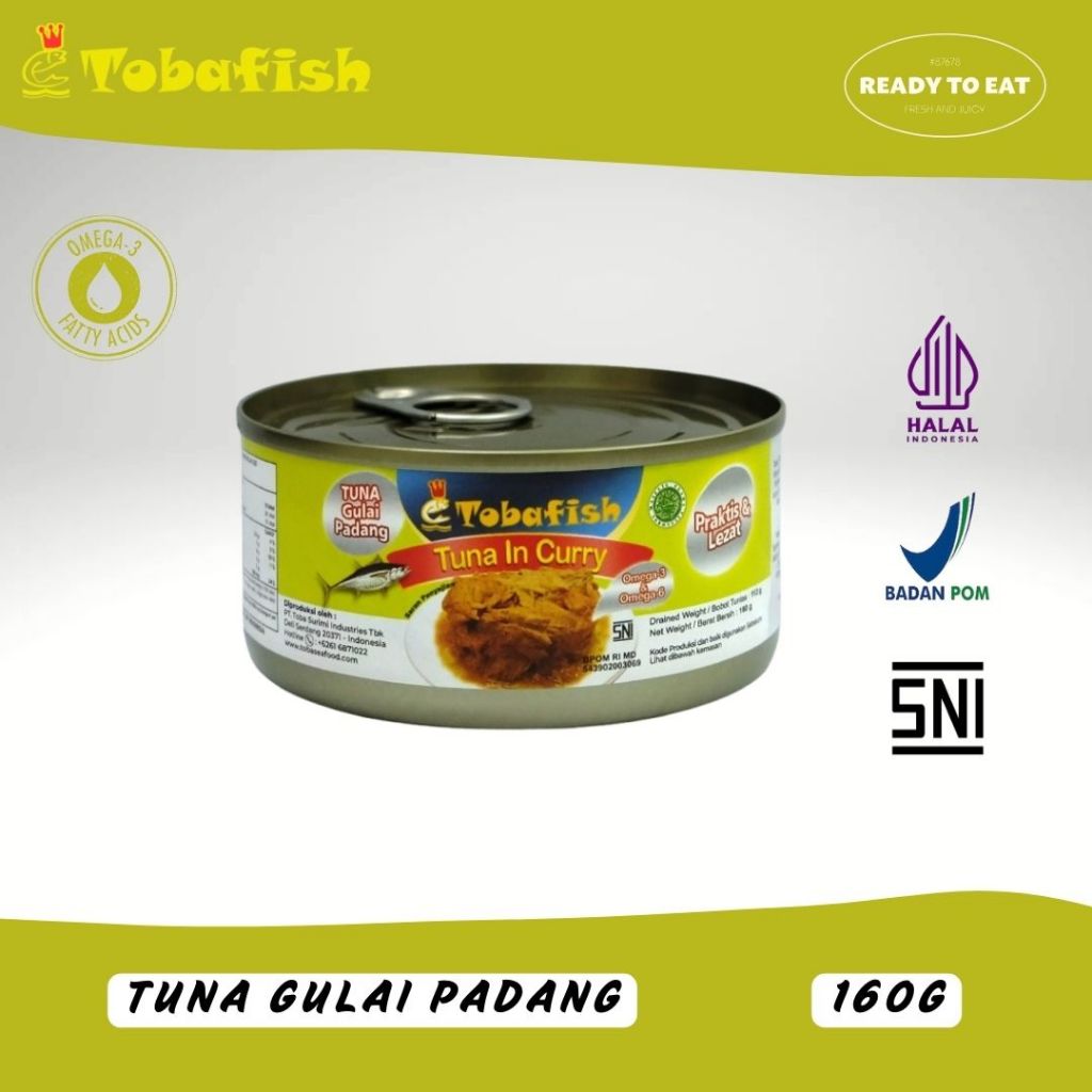 

Tobafish Tuna Kaleng Gulai Padang / Tuna Can in Curry 160 gram / Canned Tuna
