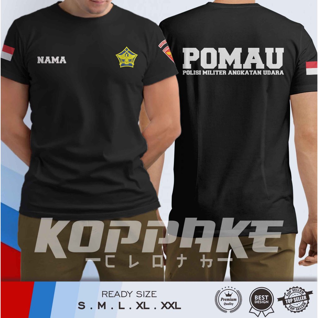 Kaos POMAU Polisi Militer Angkatan Udara Gratis Nama Baju Distro