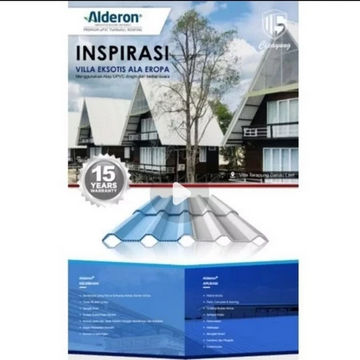 atap Upvc alderon asli,10MM X89CM EFF 83CM double layer HARGA PERMETER READY 3,4,5,6MTR