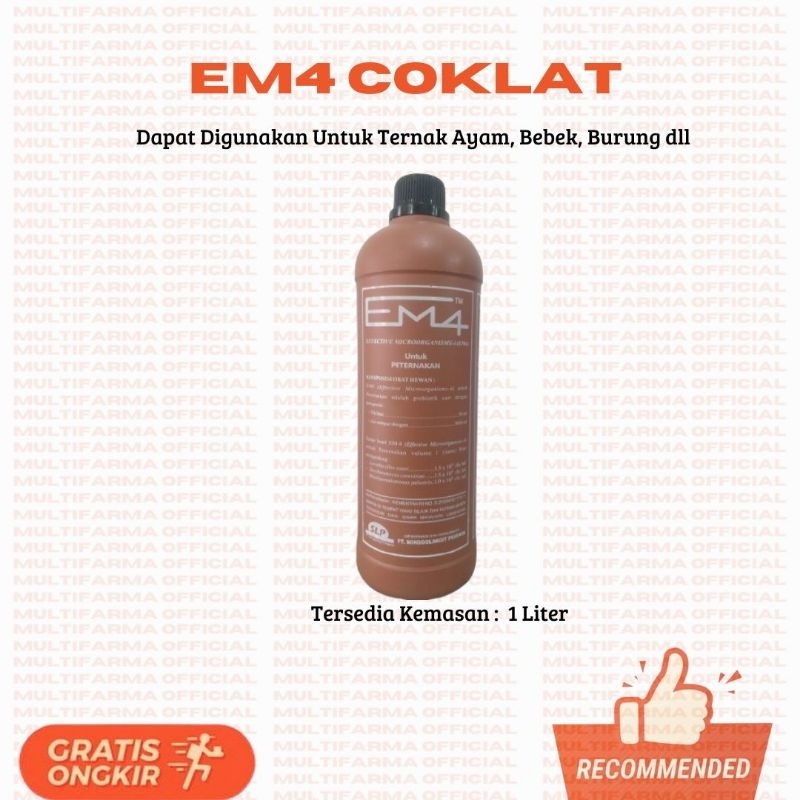 Probiotik Em4 Peternakan Fermentasi Pakan Penghilang Bau Em4 Coklat 1L