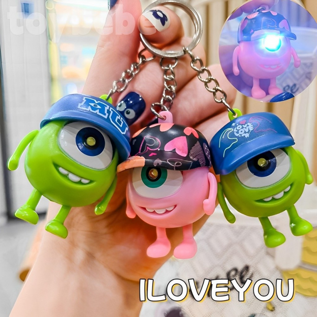 [Versi audio] 2pcs LED I love you Mike Gantungan Kunci Gantungan Kunci Lucu glitter kunci mobil​​ Ma