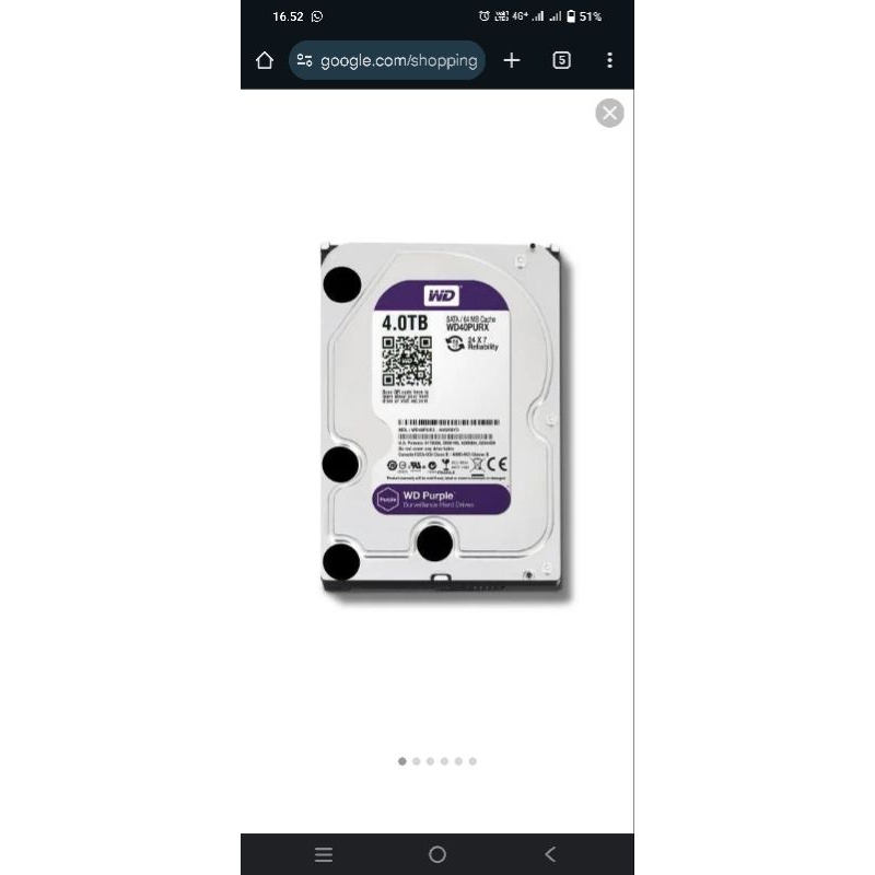 Wd Purple Harddisk Internal 4tb