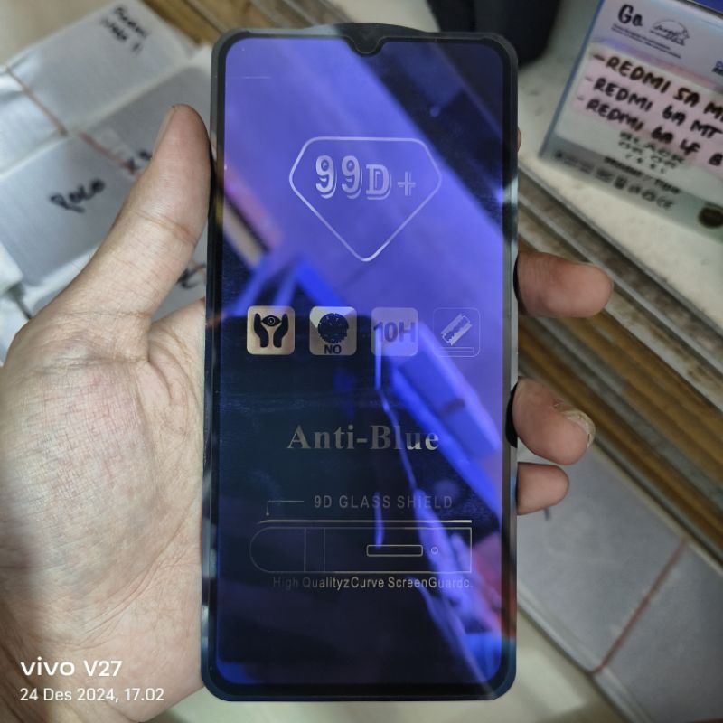 TG REDMI 9C BLUERAY TEMPERED GLASS CLEAR 9D FULL