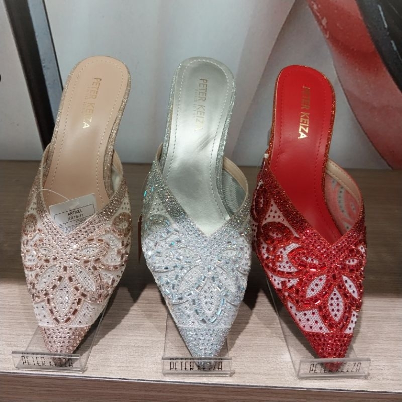 Peter Keiza sepatu pesta wanita selop/mules heels 5cm ori