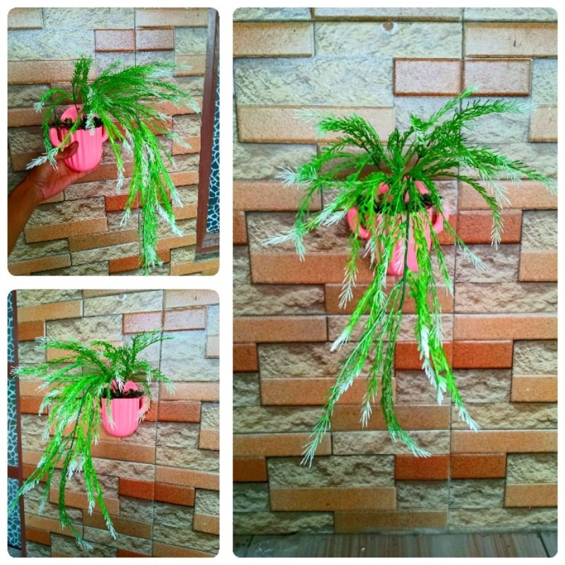 Tanaman air mancur bunga hias dinding pot kaktus artificial imitasi palsu plastik