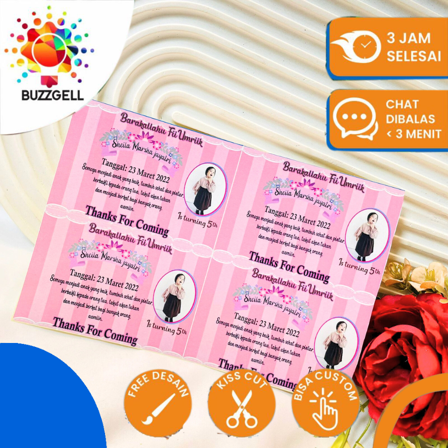 

Buzzgell Sticker Ulang Tahun Anak Bentuk Persegi Stiker Label Undangan Ultah Ulang Taun Chromo Murah