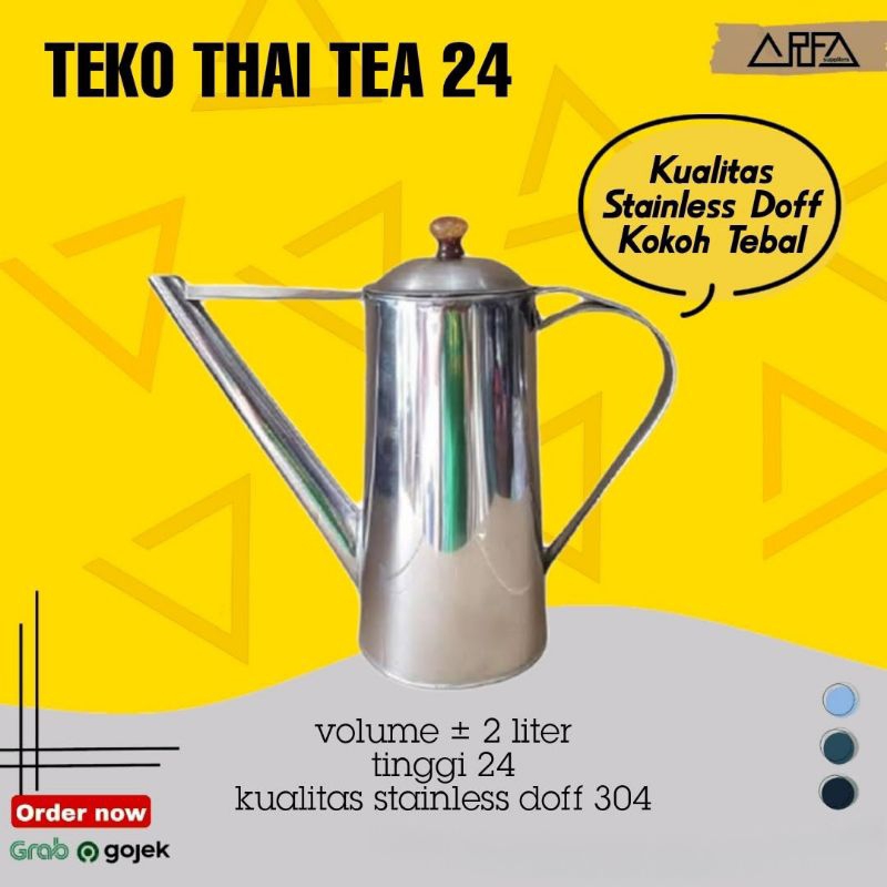 1 set teko thai tea | teko teh thailand teko teh tarik teko moncong | teko stainless + saringan
