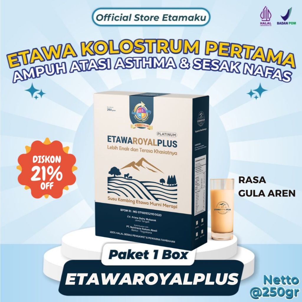 

Etawaroyalplus Rasa Gula Aren – Susu Kambing Etawa Tingkatkan Kepadatan & Kesehatan Tulang Sendi Susu Anti Asam Urat Rematik Reumatik Nyeri Sendi 250gr