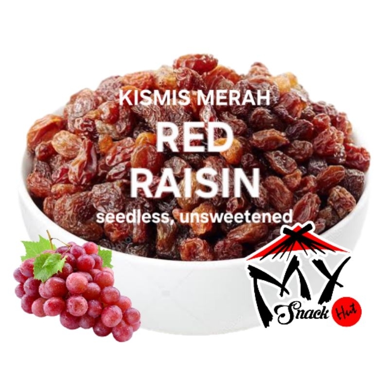 

KISMIS MERAH 1KG DRIED RED RAISIN GRAPE KESMES KISMES KESMES KERING SNACK SEHAT TANPA GULA ORGANIK