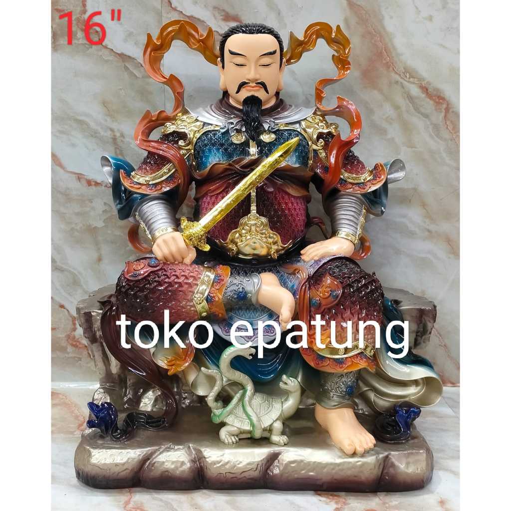 patung dewa hian tian shang ti / siong te kong - 16 inch - fiber - 23