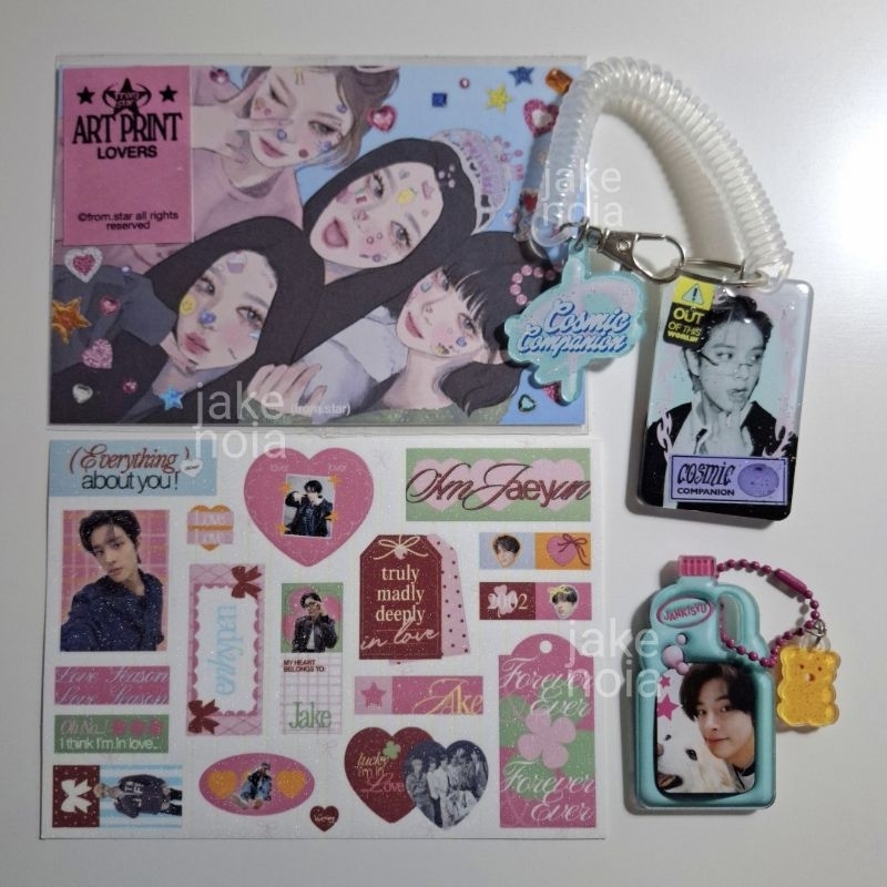 keychain keyring sticker sheet enhypen jake art print prints aespa glitter jankisyu miidnightsnacks 