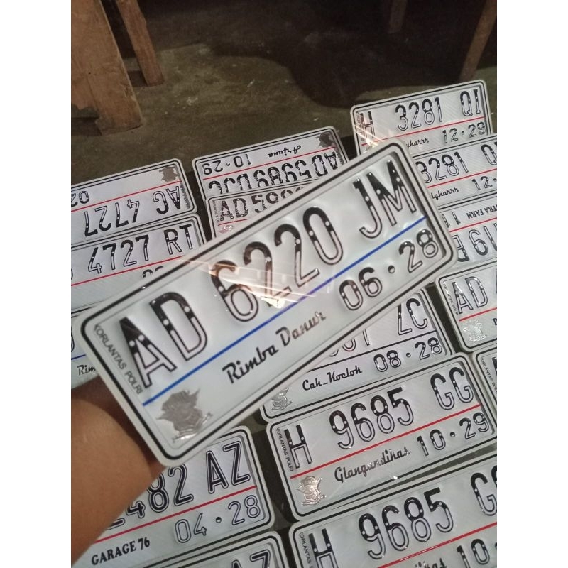 PLAT NOMOR NOMER AKRILIK PUTIH CUSTOME NOMOR PLAT NOMOR AKRILIK MOTOR MOBIL