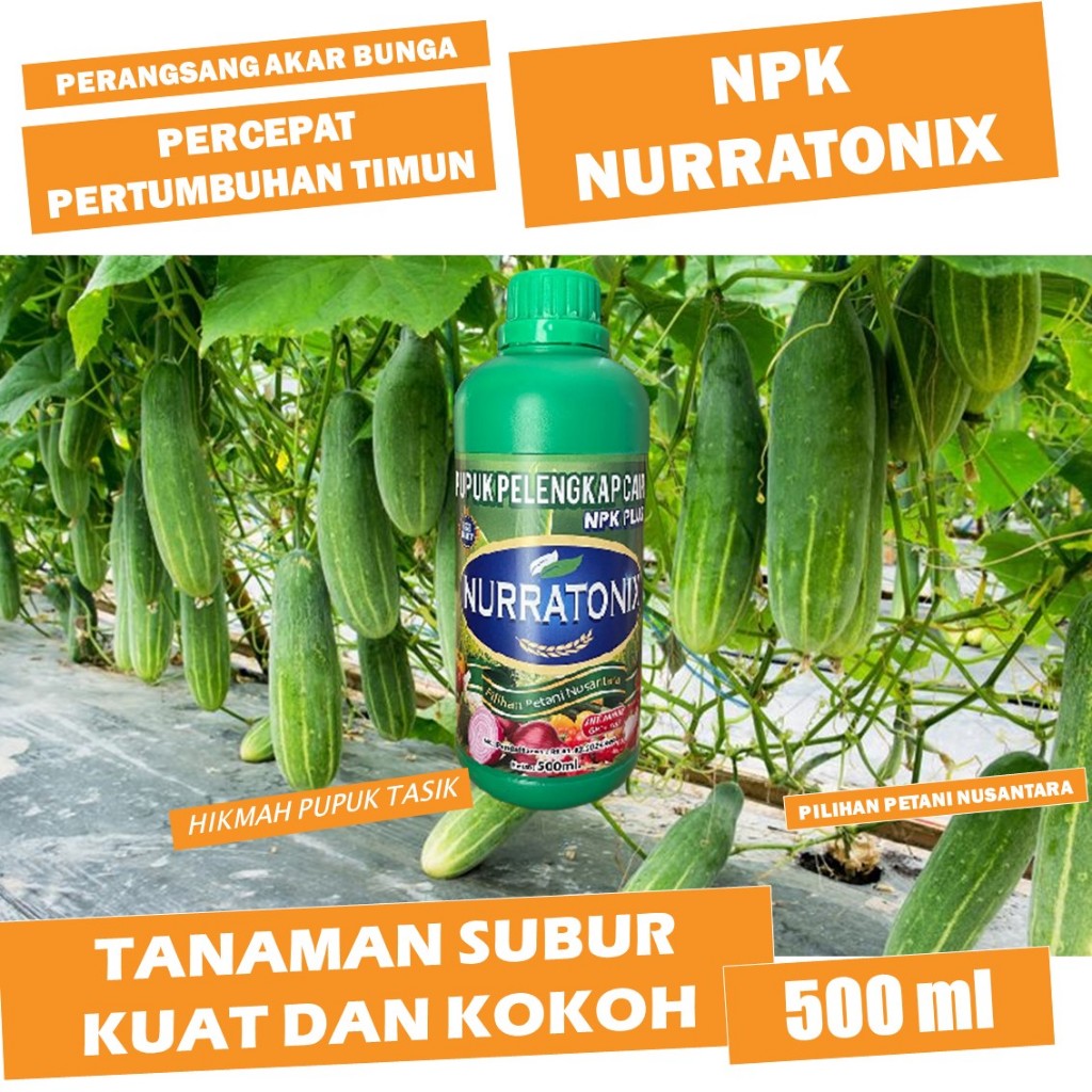 COD AMAN MURAH Pupuk Cair Obat Pelebat Timun NPK NURRATONIX 500ML Pupuk Cair Perbanyak Timun - Pupuk