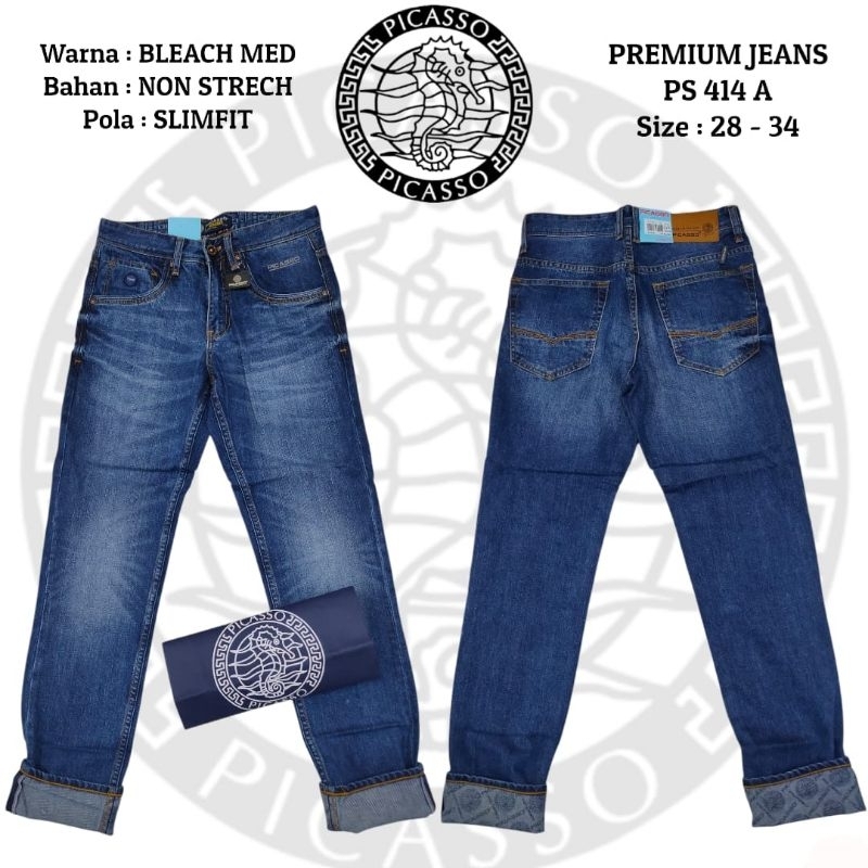 (New Stock) Celana Jeans Panjang Pria Original BAHAN PREMIUM | PICASSO jeans