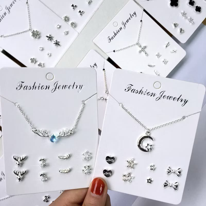 Kalung Anting Set Fashion Wanita Korea Aksesoris Murah Set Aksesoris Kalung Anting Impor Kalung Anti