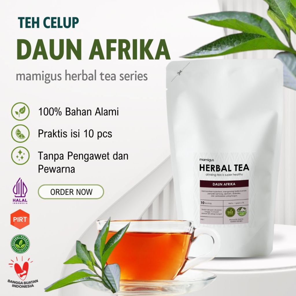 TEH CELUP DAUN AFRIKA / Africa Tea Leaf / Teh Herbal Alami