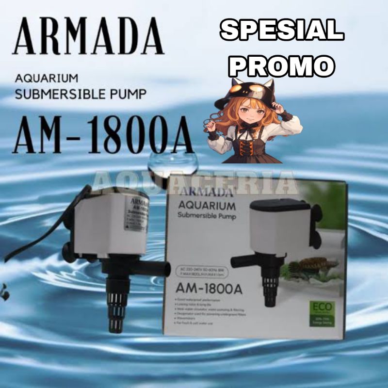 pompa celup aquarium original Armada 1800 L/H  best quality