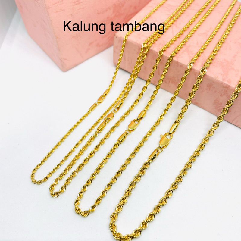 TY5 Kalung Emas kadar 375/8k asli panjang 42-44cm-/+