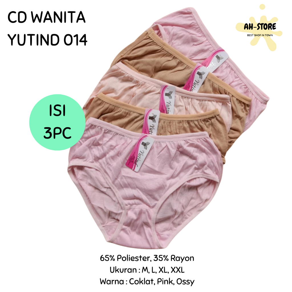 ISI 3 - CD Wanita YUTIND 014 Warna Muda / Celana Dalam Polos Bahan Adem Lembut - AHStore