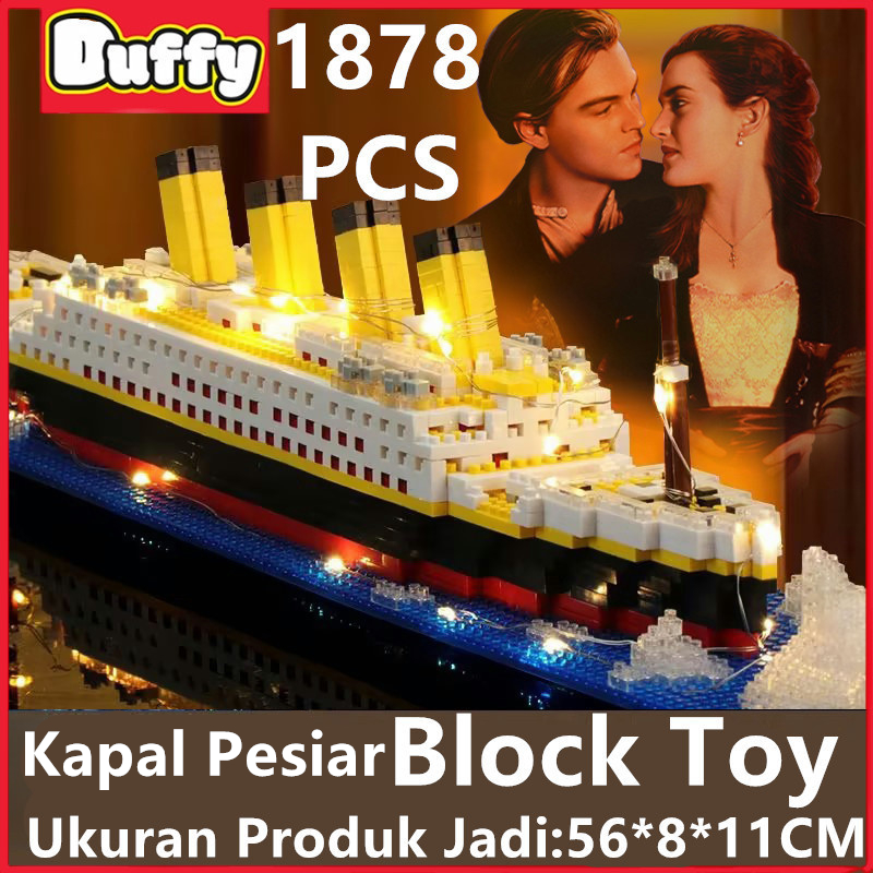 Duffy toys  1878 Pcs Kapal Pesiar Block Toy / Kapal Pesiar Mainan / Set Blok Bangunan Pesiar Mainan 