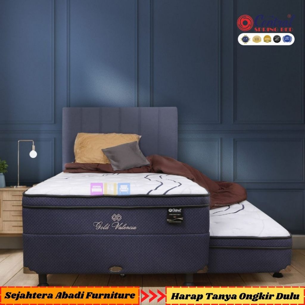 Central springbed GOLD VALENCIA 2IN1 spring bed plushtop memory foam matras gold kasur sorong bed do