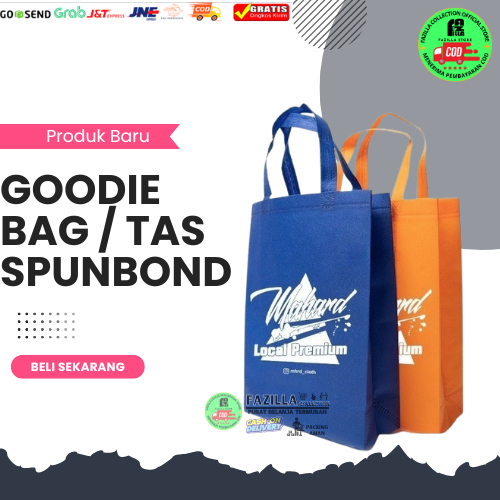 

Custom Sablon Tas Belanja Handle Spunbond Goodie Tote Bag Logo 75 Gr Custom Tas Nikahan Hajatan
