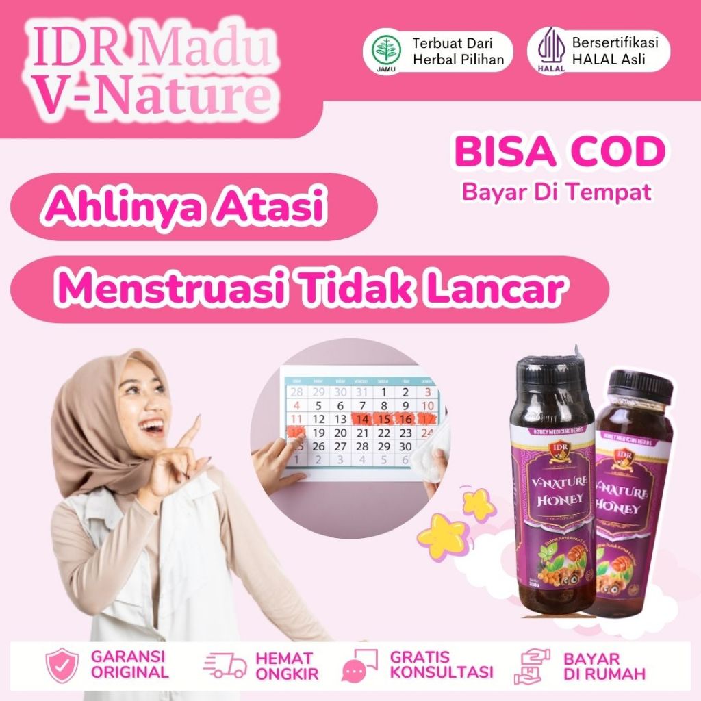 Obat Menstruasi Tidak Lancar	- IDR Madu V-Nature - Testimoni Terbukti 100%