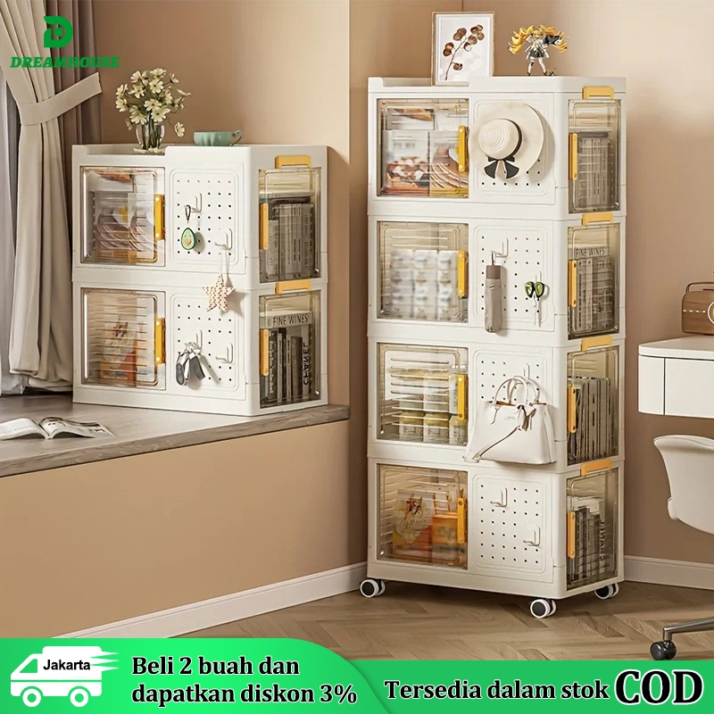 Lemari Plastik Susun Besar - Lemari Pakaian Anak & Bayi, Rak Baju Multifungsi, Organizer Hemat