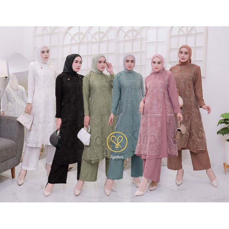 setcel terbaru organza bordir best seller