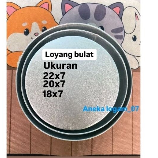 Loyang bulat, loyang kue bolu bulat ukuran 18,20,22cm