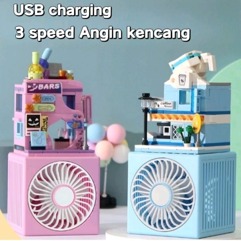 mini fan lego / kipas mini anak / kipas diy lego