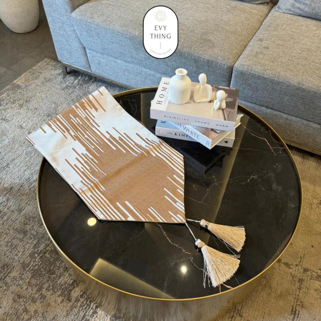 EVYTHING TAPLAK MEJA TAMU PANJANG TAPLAK MEJA TENGAH TABLE RUNNER MEWAH IMPORT