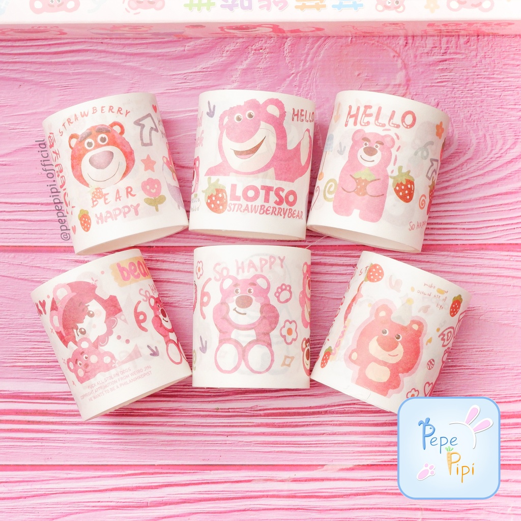 

(1 pcs) Lem Washi Tape Set isi 6 Lotso set solatip alat sekolah jurnal jurnaling kado unik washitape
