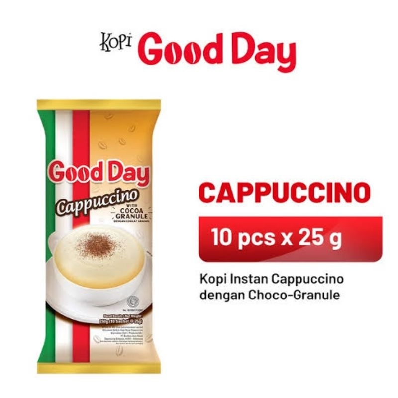 

Kopi Good Day Cappucino 1 renteng isi 10 pcs