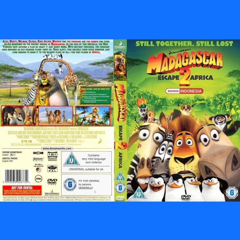 KASET DVD MADAGASCAR 2 DUBING INDONESIA - DVD MADAGASCAR