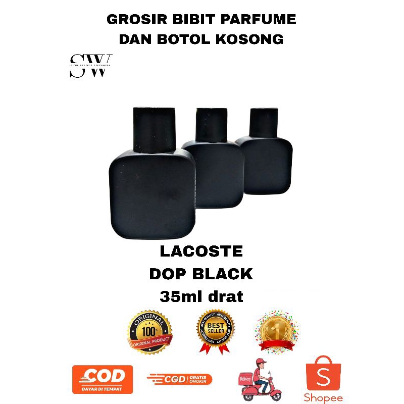 BOTOL LACOSTE DOP BLACK 35 ML DRAT PUTER.