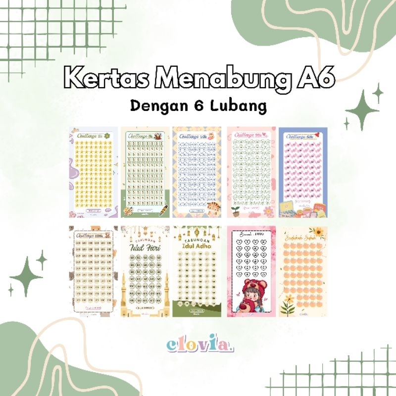 

[1 lembar] Template Kertas Menabung A6 Tebal